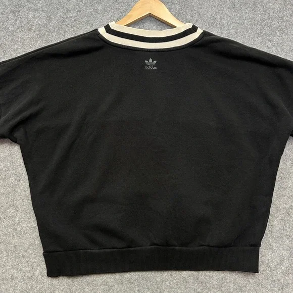 Adidas Originals Adibreak V-Neck Sweatshirt Mens M Black Varsity Spellout - Picture 5 of 12